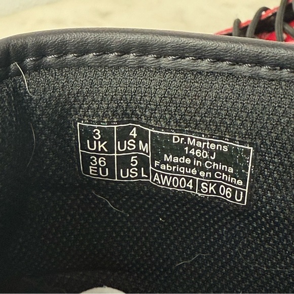 Dr Martens 1460J Women’s Red Leather Ankle Boots Size US 5 Doctor Martins Doc - Picture 9 of 9